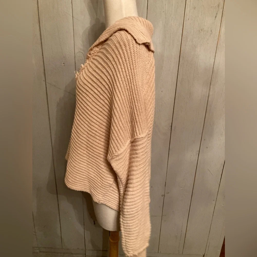 Women's Free People Marlie Pink Ribbed Knit Cotton‎ Blend Pullover Sweater Sz S